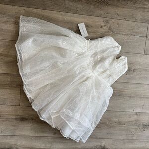 Selkie White Sequin Mini Dress